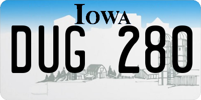 IA license plate DUG280
