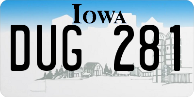IA license plate DUG281