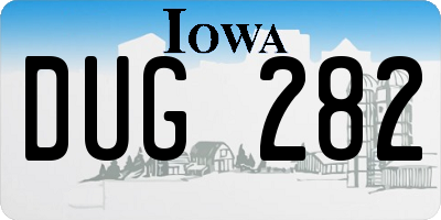 IA license plate DUG282