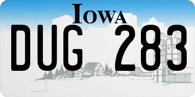 IA license plate DUG283