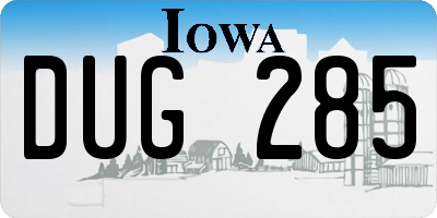IA license plate DUG285