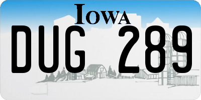 IA license plate DUG289