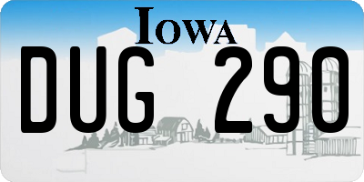 IA license plate DUG290