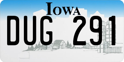 IA license plate DUG291