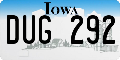 IA license plate DUG292