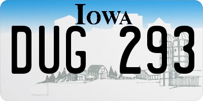 IA license plate DUG293