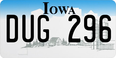 IA license plate DUG296