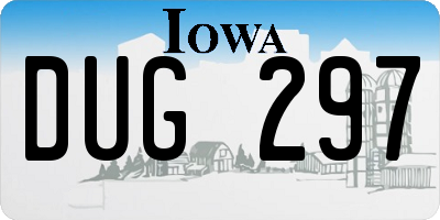 IA license plate DUG297