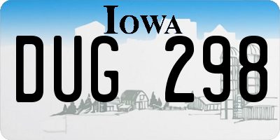 IA license plate DUG298