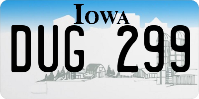 IA license plate DUG299