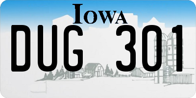 IA license plate DUG301