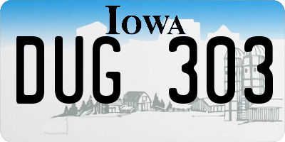 IA license plate DUG303