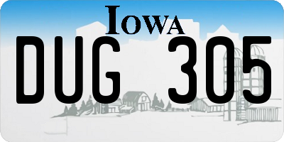 IA license plate DUG305