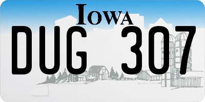 IA license plate DUG307