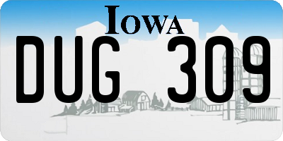 IA license plate DUG309