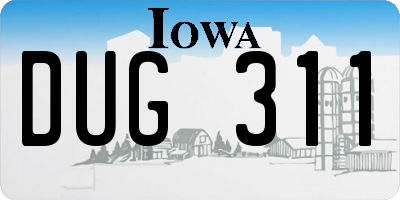 IA license plate DUG311