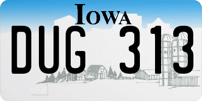 IA license plate DUG313
