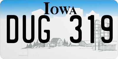 IA license plate DUG319