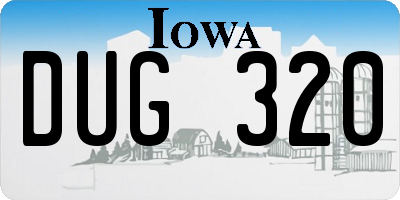 IA license plate DUG320