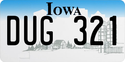 IA license plate DUG321