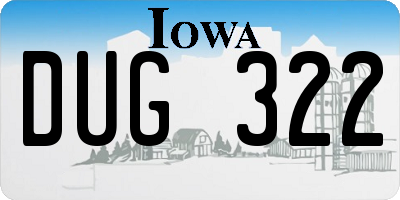 IA license plate DUG322