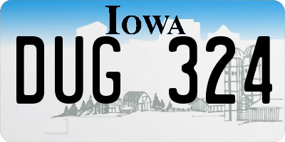 IA license plate DUG324