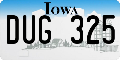 IA license plate DUG325
