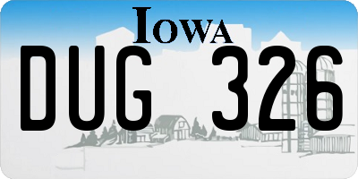 IA license plate DUG326