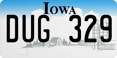 IA license plate DUG329