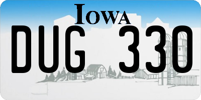 IA license plate DUG330