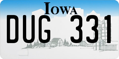 IA license plate DUG331