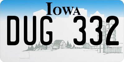 IA license plate DUG332