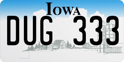 IA license plate DUG333