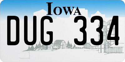 IA license plate DUG334