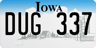 IA license plate DUG337
