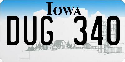 IA license plate DUG340