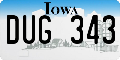 IA license plate DUG343