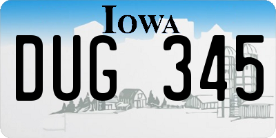 IA license plate DUG345