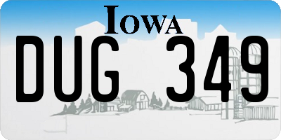 IA license plate DUG349