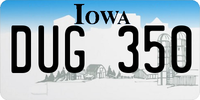 IA license plate DUG350