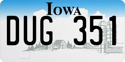 IA license plate DUG351