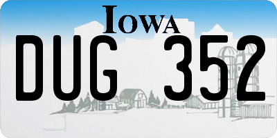 IA license plate DUG352