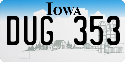 IA license plate DUG353