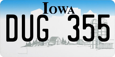 IA license plate DUG355