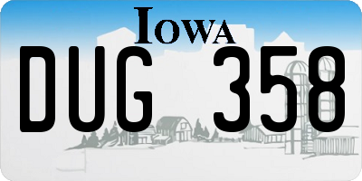 IA license plate DUG358