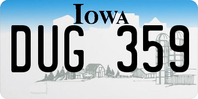 IA license plate DUG359