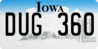 IA license plate DUG360