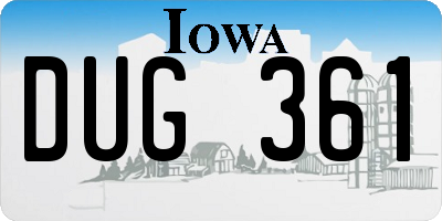 IA license plate DUG361