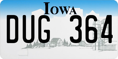 IA license plate DUG364