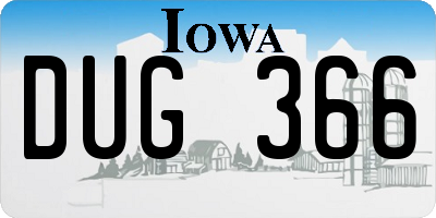 IA license plate DUG366